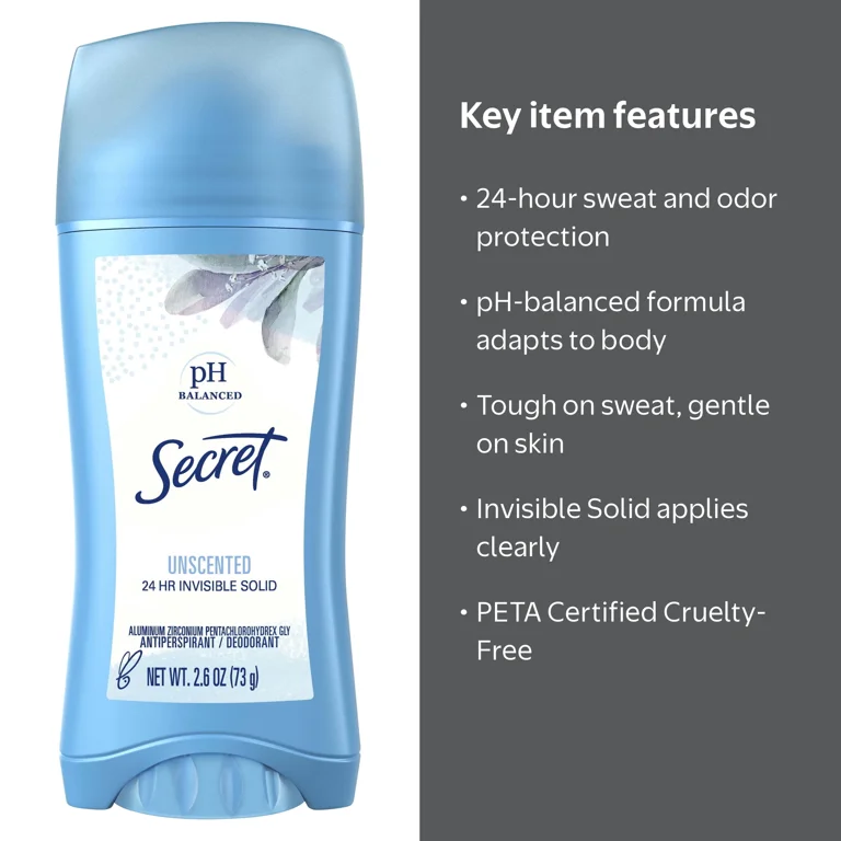 2 pack) Secret Women's Invisible Solid Antiperspirant and