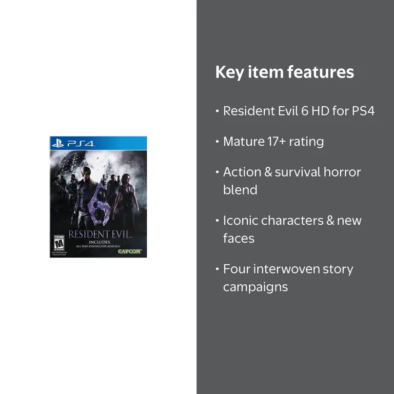 Capcom Resident Evil 6 PS4 - Action Survival Horror Video Game