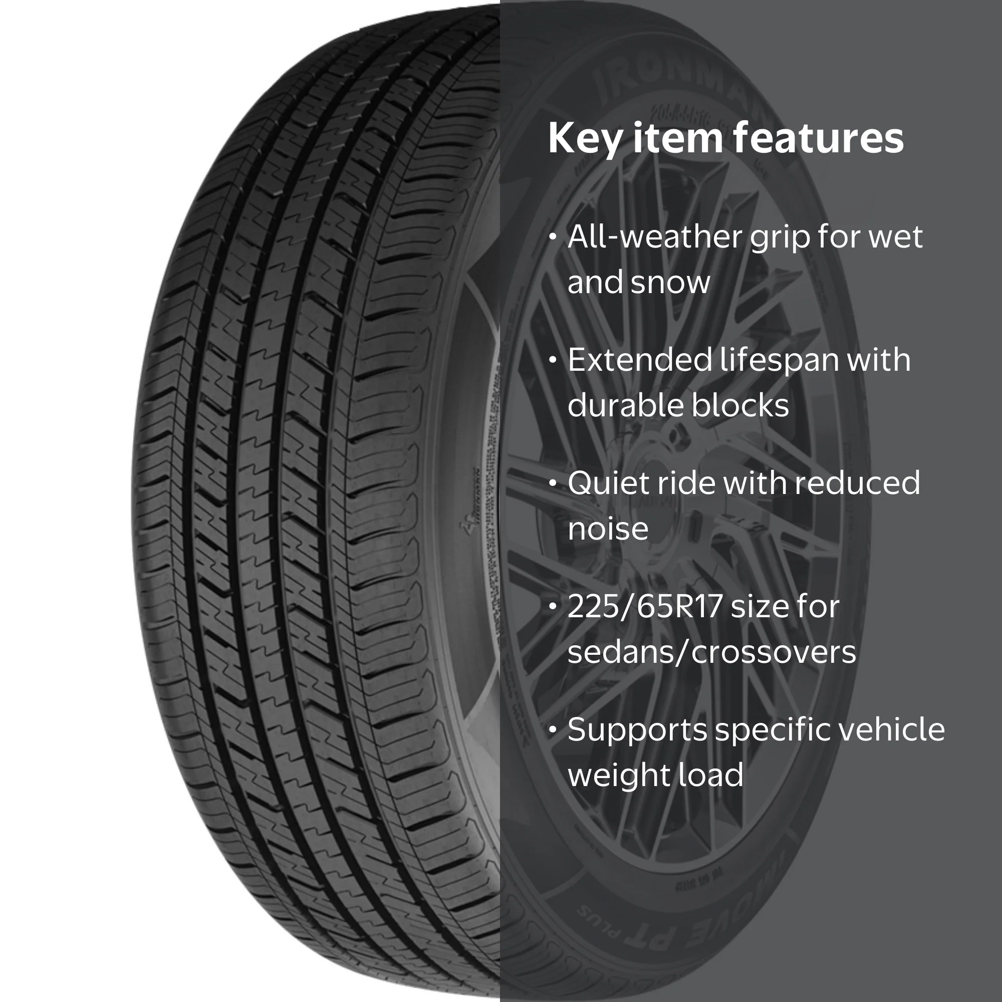 Ironman, Passenger Tire, 225/65R17, All Season Traction - Walmart.com
