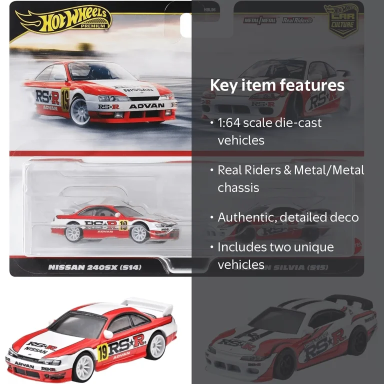 Hot Wheels, Premium Car Culture 2-Pack, RSR Nissan 240SX S14 and