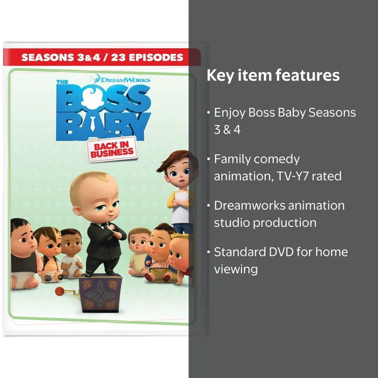 SDS, DVD, Boss Baby Back in Business Seasons 3 & 4, Rated TV-Y7