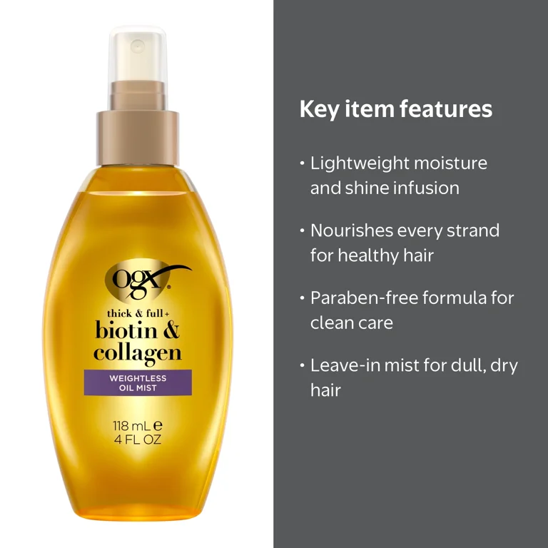Thick & Full Biotin & Collagen Weightless Hydrating Oil Mist, 4 fl
