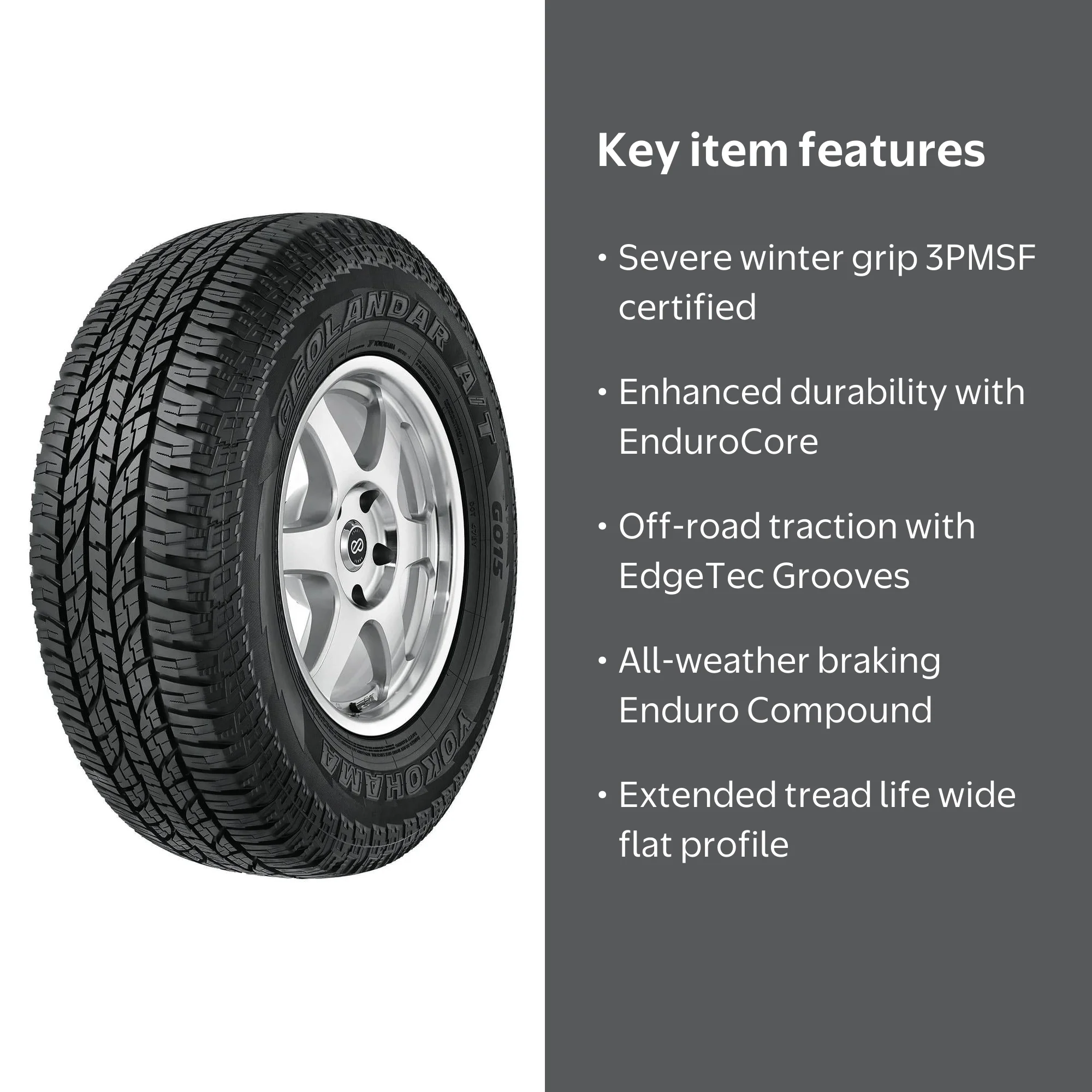 Yokohama Geolandar A/T G015 225/55R18 98H BW All-Weather Tire for