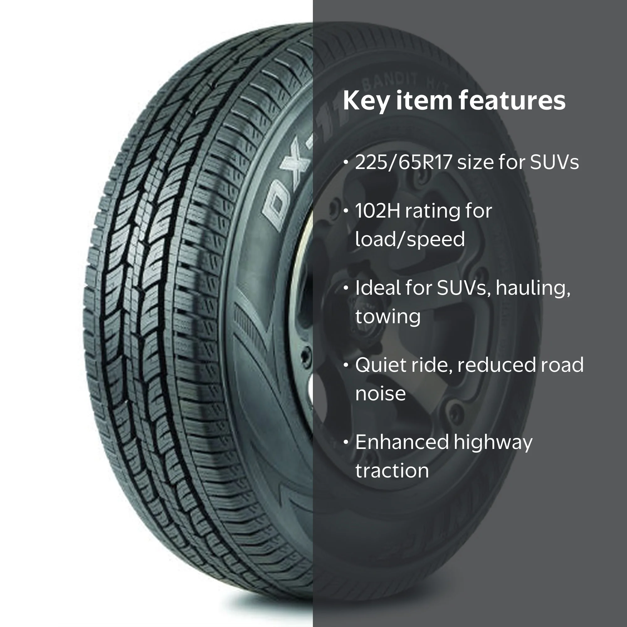 Delinte, Light Truck Tire, 225/65R17 102H, All Season Highway