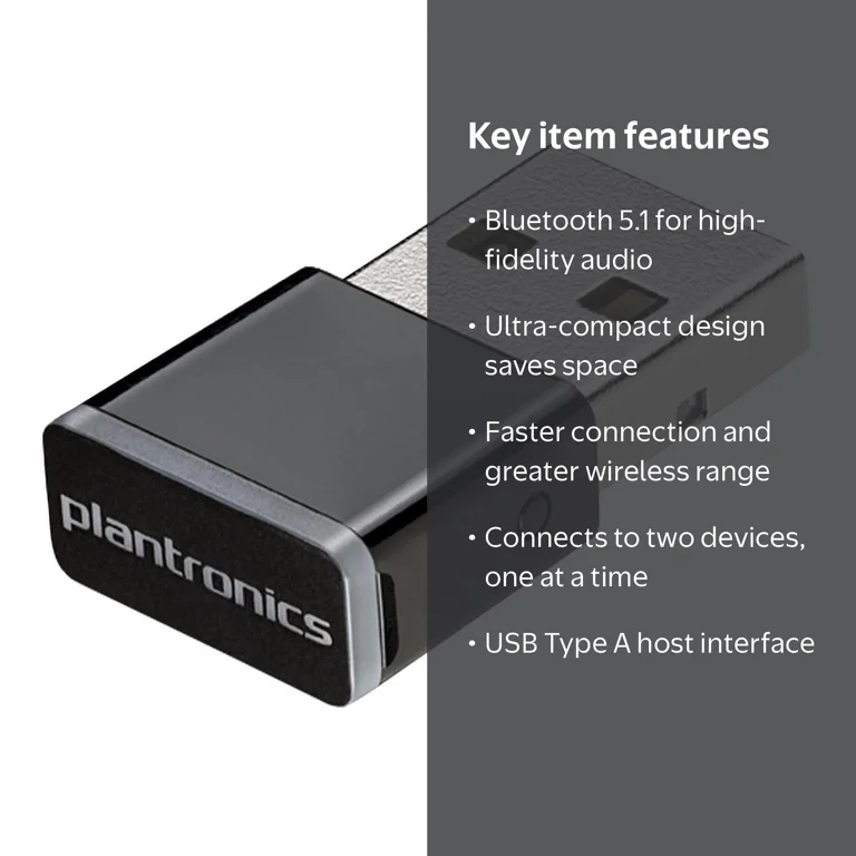 Poly BT700 Bluetooth 5.1 Bluetooth Adapter for Computer/Notebook