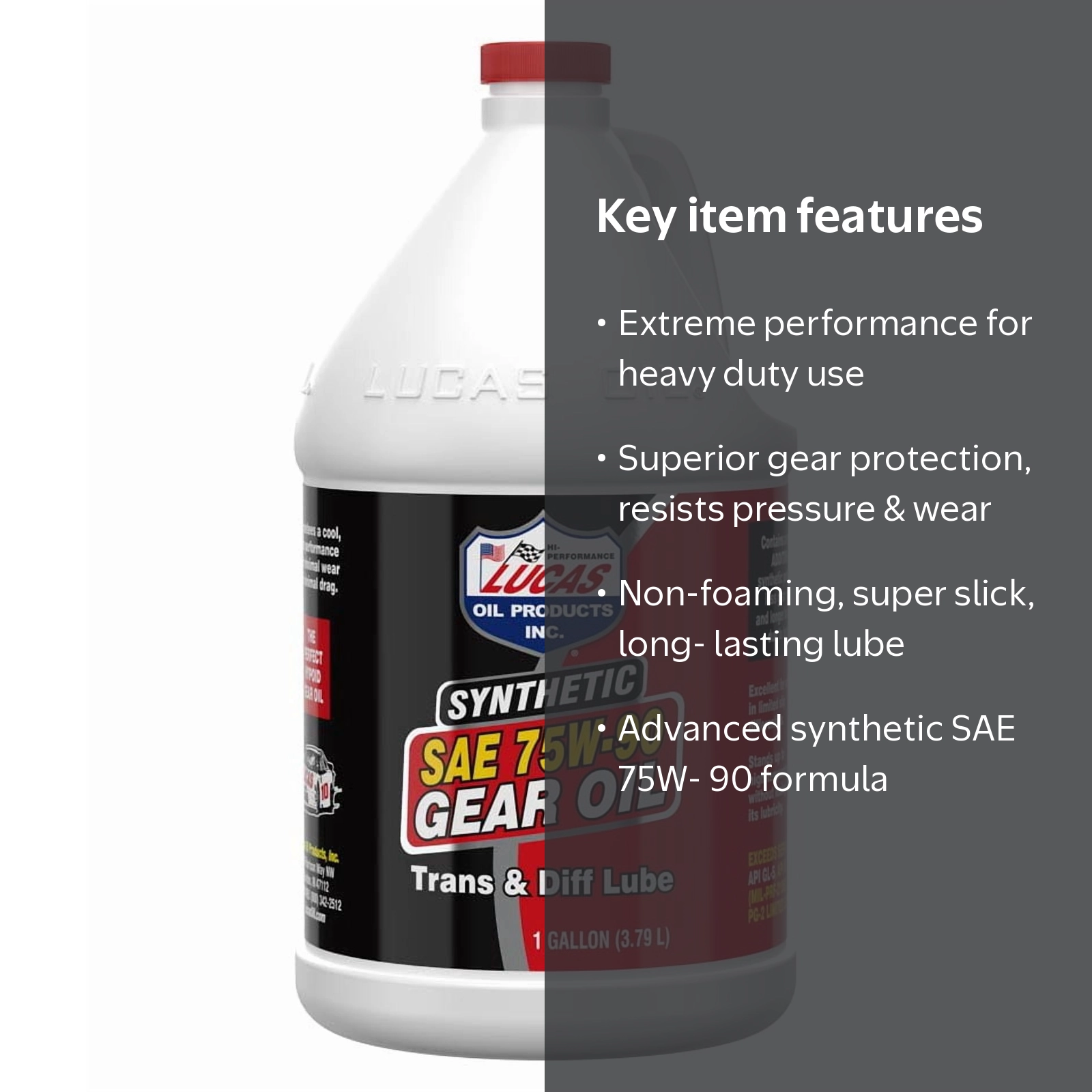 韻マン 着用 Lucas Oil レーシングシャツ　XXLサイズ Lucas Synthetic SAE 75W-90 Trans and Diff Gear Oil Gallon