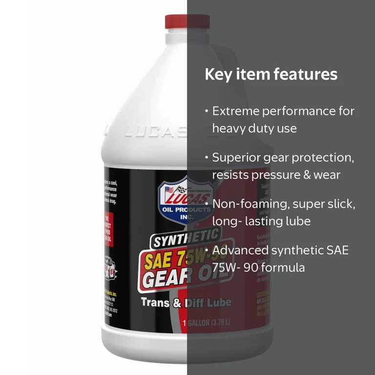 Lucas Synthetic SAE 75W-90 Trans and Diff Gear Oil Gallon