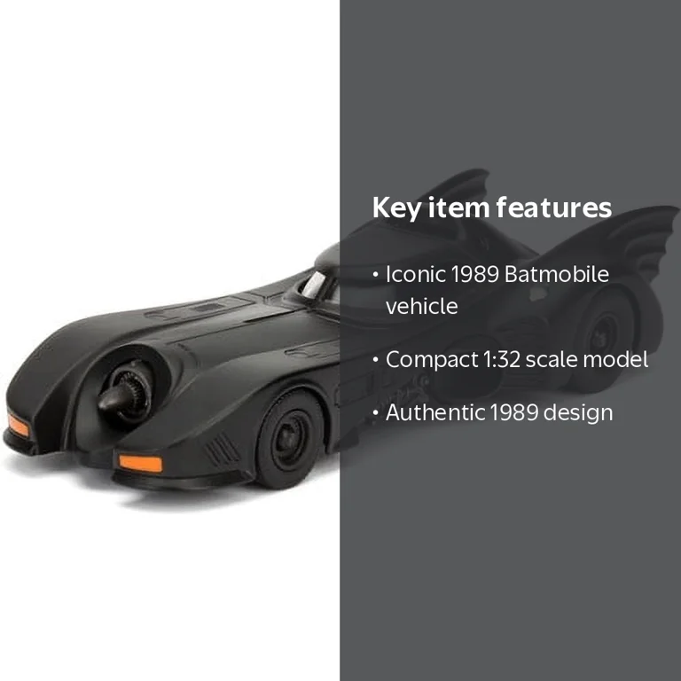 Jada Toys, 1:32 Batmobile, '89 Batmobile, Multicolor - Walmart.com