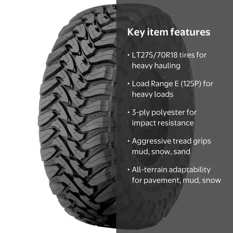 Toyo Open Country M/T All-Season Mud Terrain Tire, LT275/70R18