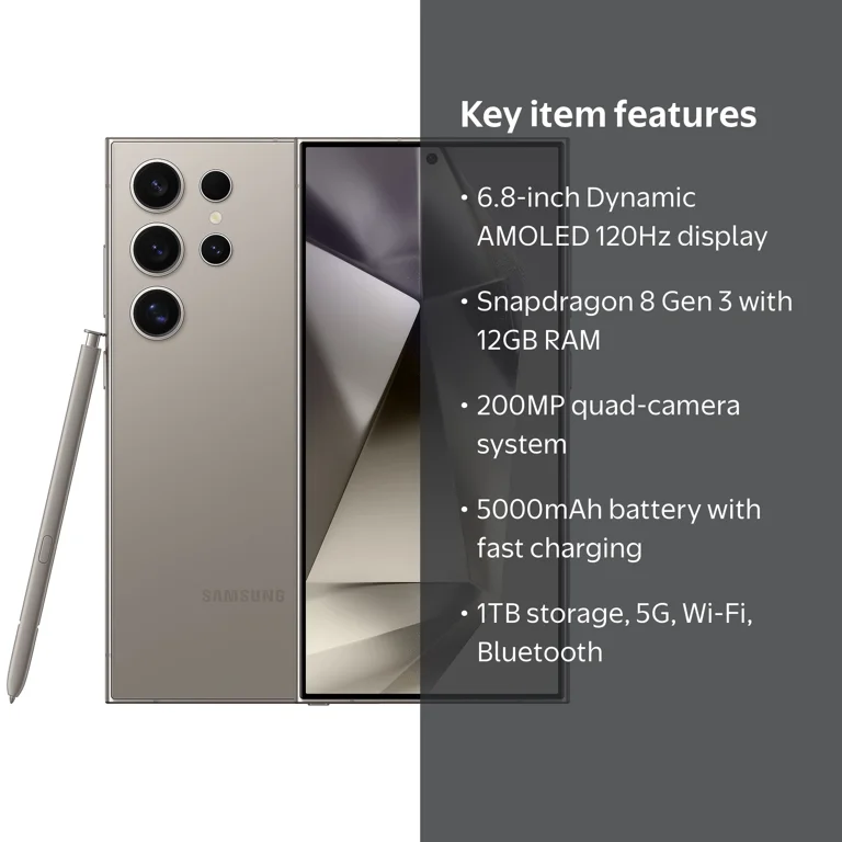 Samsung Galaxy S24 Ultra 5G, 1TB, Titanium Gray - Factory Unlocked