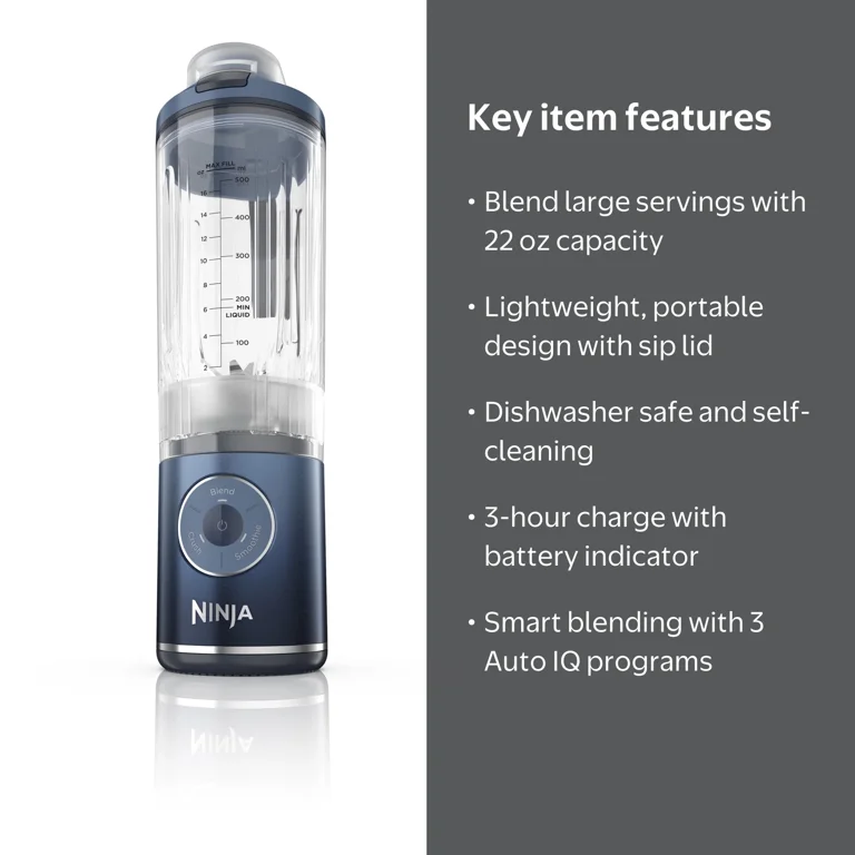 Ninja Blast MAX Portable Blender, 22 Oz, Cordless, Rechargeable
