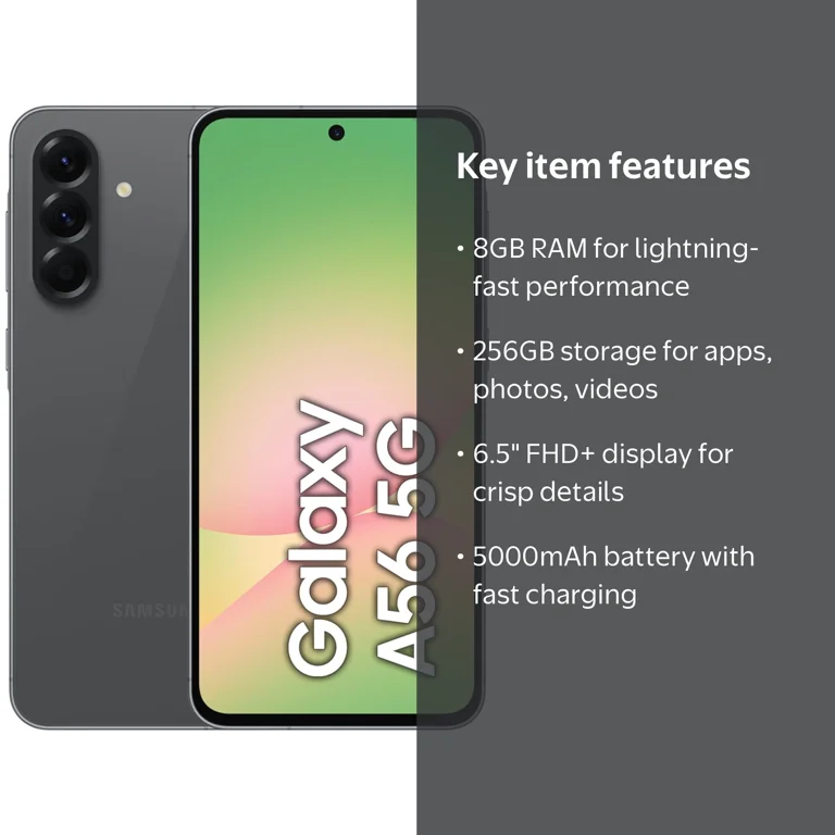 Samsung Galaxy A56 5G 2025 (8GB RAM, 256GB) AI Smartphone | GSM