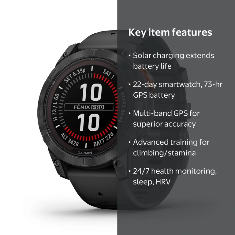 GARMIN fƒìnix 7 Pro Solar, Multisport GPS Smartwatch with