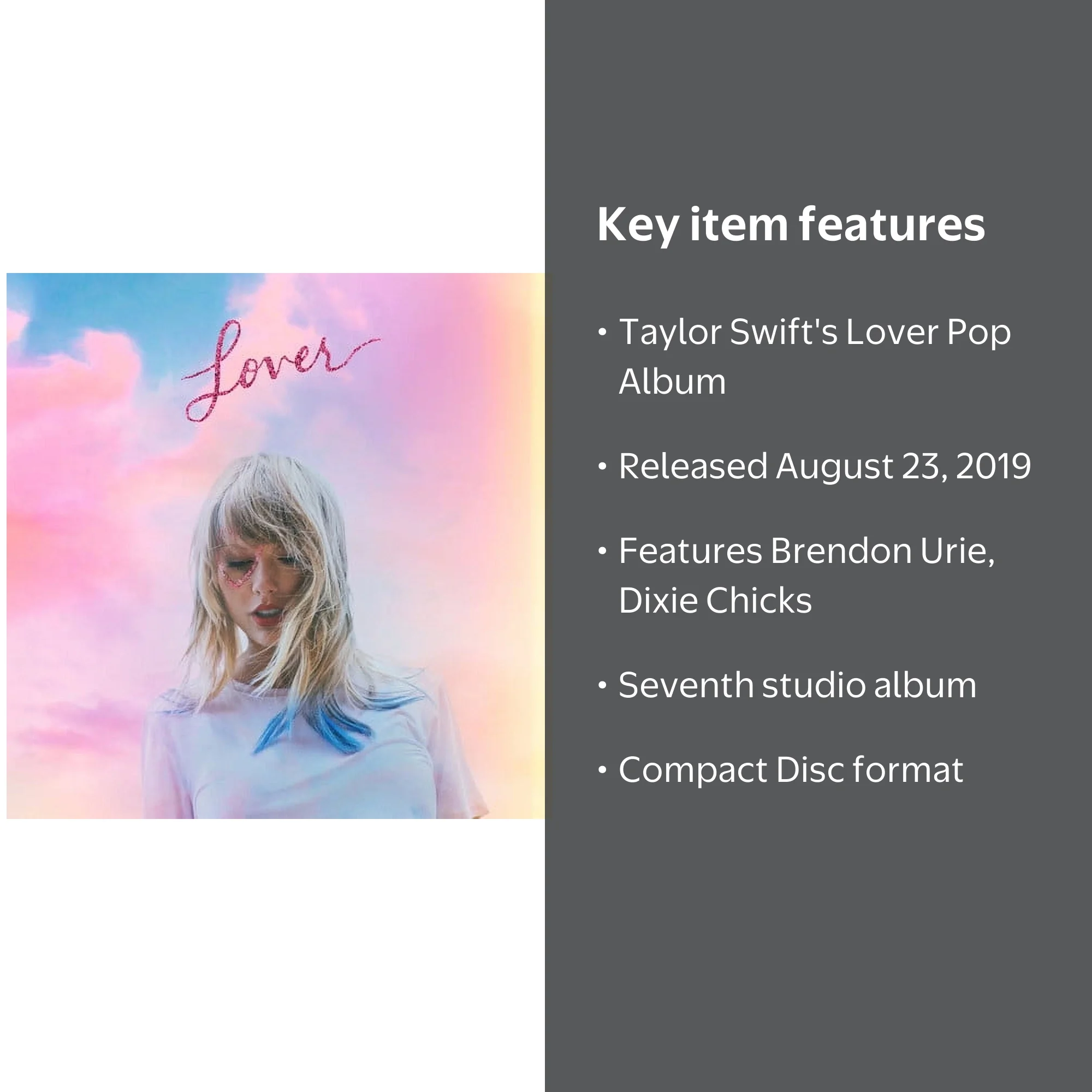 Taylor Swift - Lover - CD, Standard Edition, Pop Album - Walmart.com
