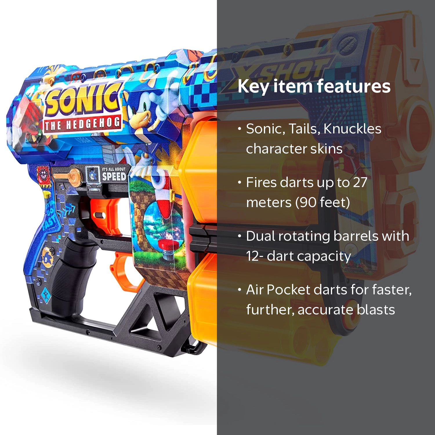 しょー　ots28 ars9 2枚セット X-Shot Sonic the Hedgehog Speed Blaster Toy Gun - Walmart.com
