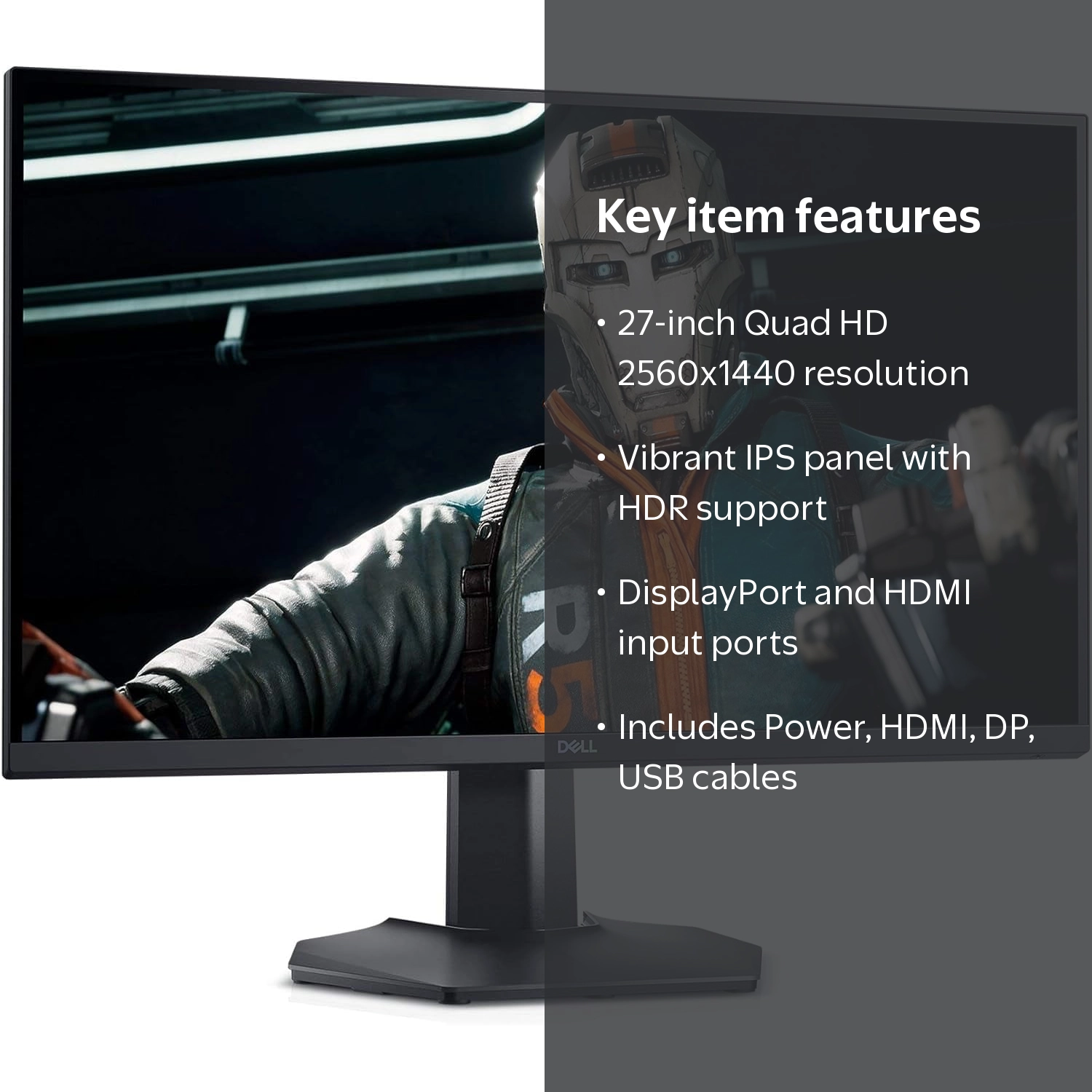 Dell S-Series 27-inch QHD 165Hz, HDMI, DP 1.2, FreeSync, G-Sync