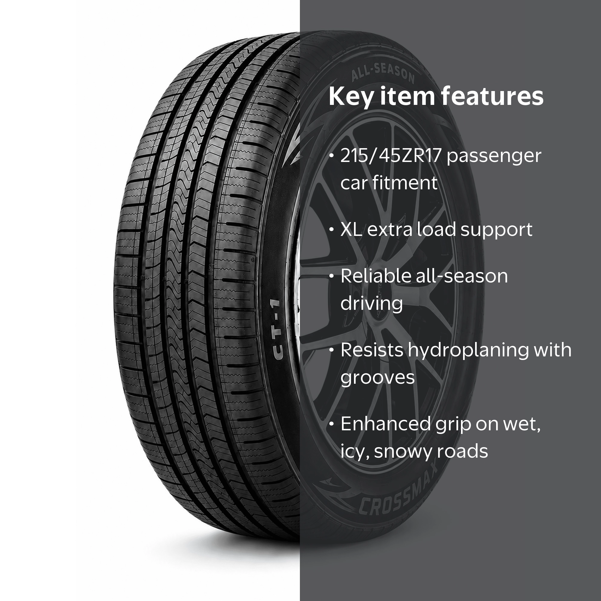 Crossmax, Passenger Tire, 215/45ZR17 91W XL, All Season - Walmart.com