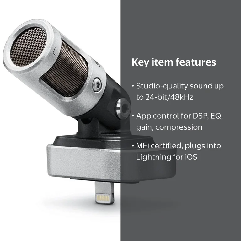 Shure MV88 iOS Digital Stereo Condenser Microphone for Music
