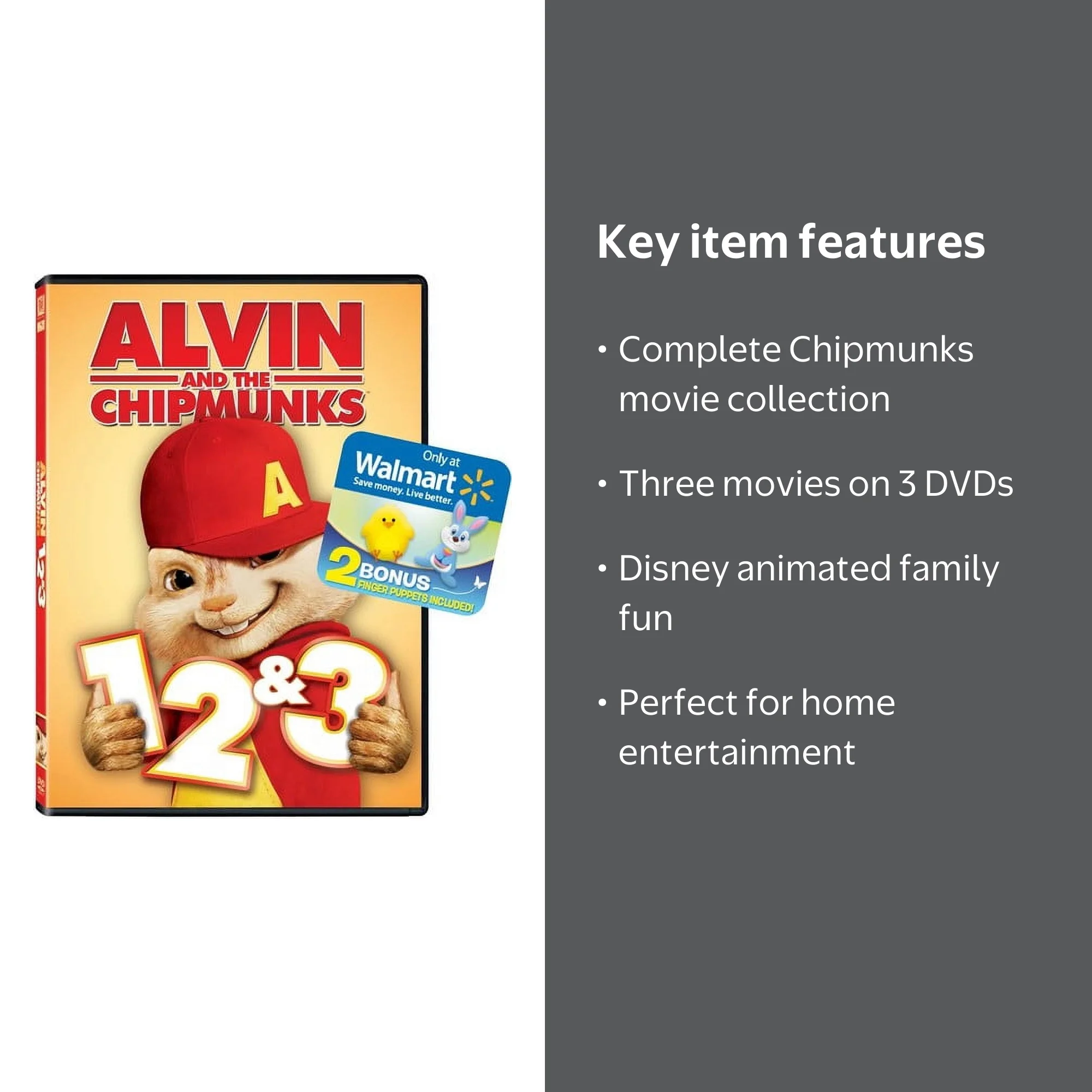 Alvin and the Chipmunks 1, 2, & 3 (DVD) (Disney Animated, Family