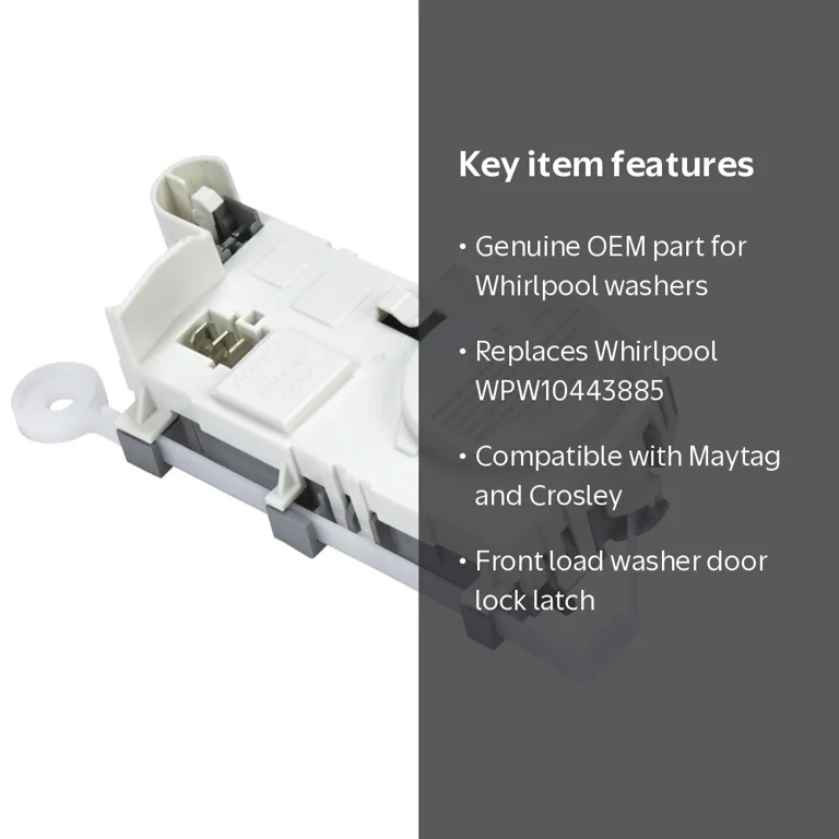 Genuine Whirlpool WPW10443885 Washing Machine Door Latch - Walmart.com