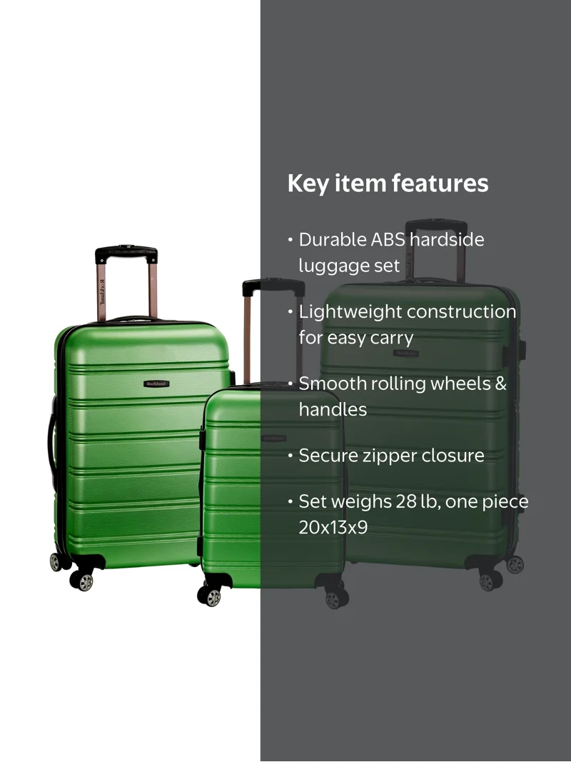 Rockland Luggage Melbourne 3 Piece Hardside Luggage Set - Walmart.com