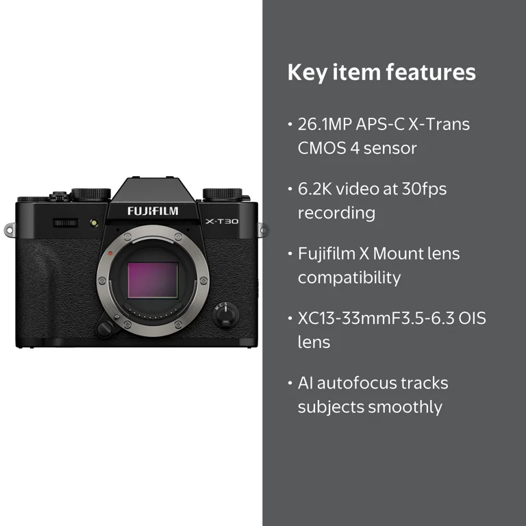 Fujifilm X-T30 III Mirrorless Camera, Black - Walmart.com