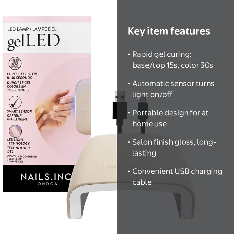 Nails.INC x Sensationail GelLED Gel Nails Nude LED Lamp, Flash