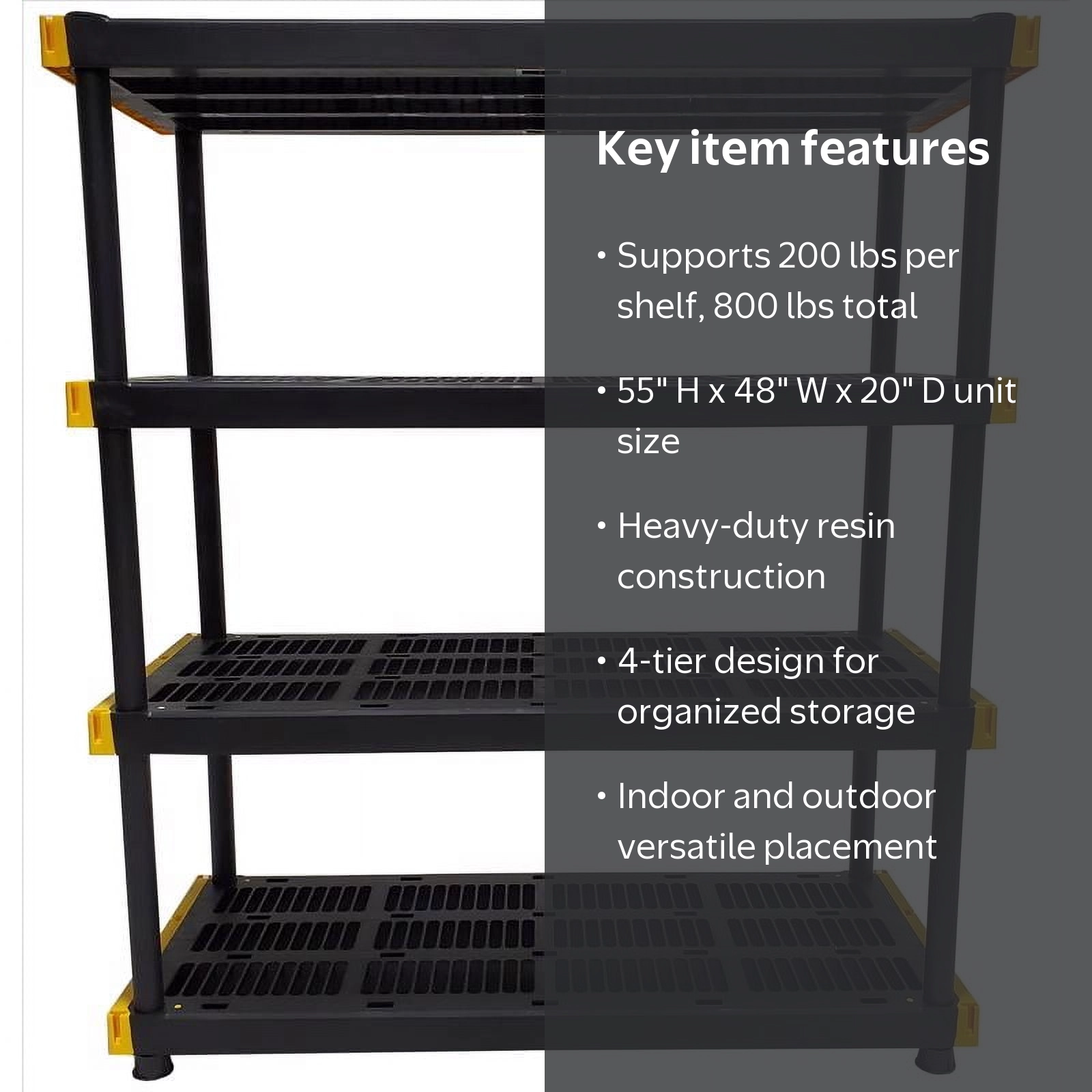 Tough Shelf, Shelving Unit, 55 in. H X 48 in. W X 20 in. D Resin