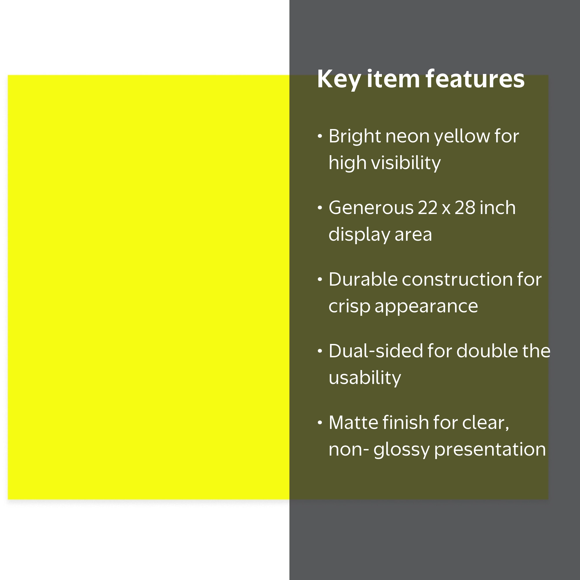 Pen+Gear Heavy Weight Neon Yellow Poster Board, 22 in x 28 in