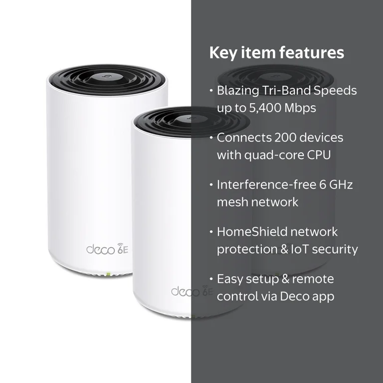 TP-Link Deco XE75 AXE5400 Tri-Band Mesh Wi-Fi 6E System, 3-Pack