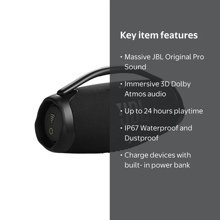 JBL Boombox 3 Wi-Fi Bluetooth Speaker, Dolby Atmos, IP67