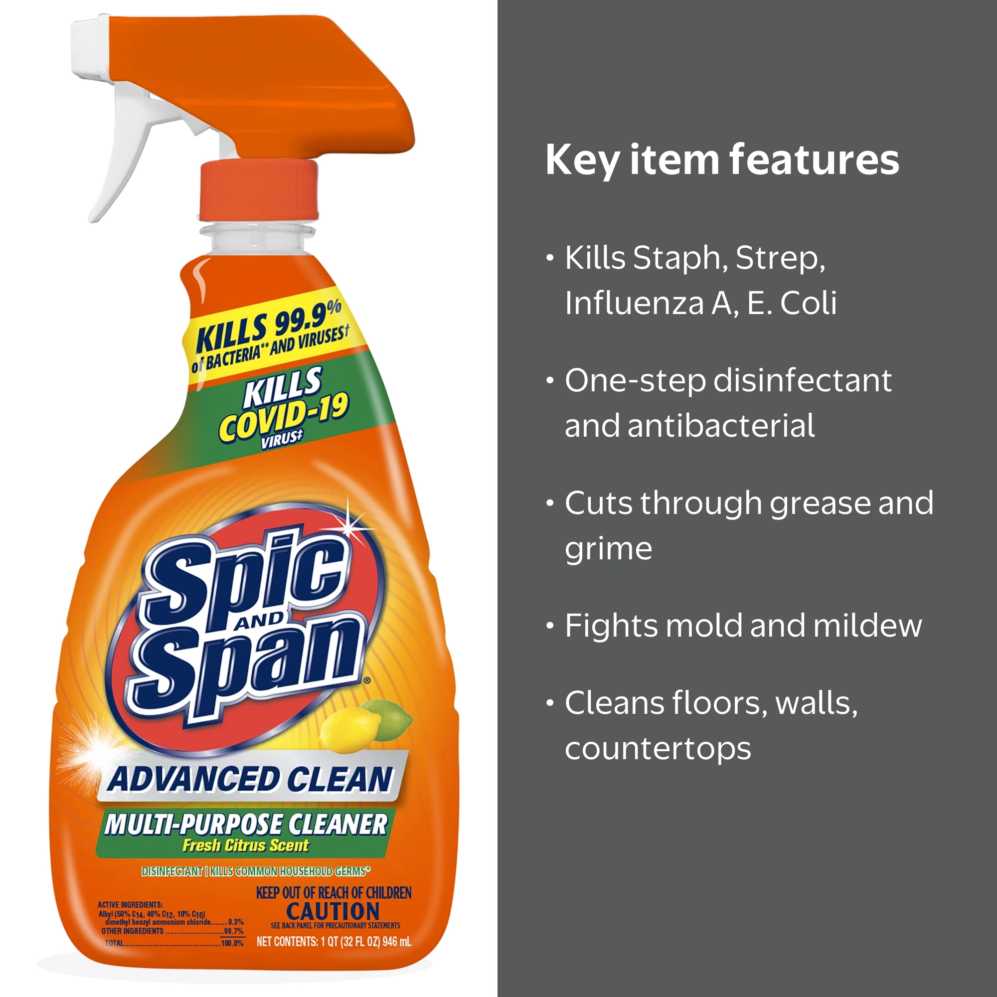 Spic & Span 32oz Advanced Cleaning Spray with Citrus Scent for