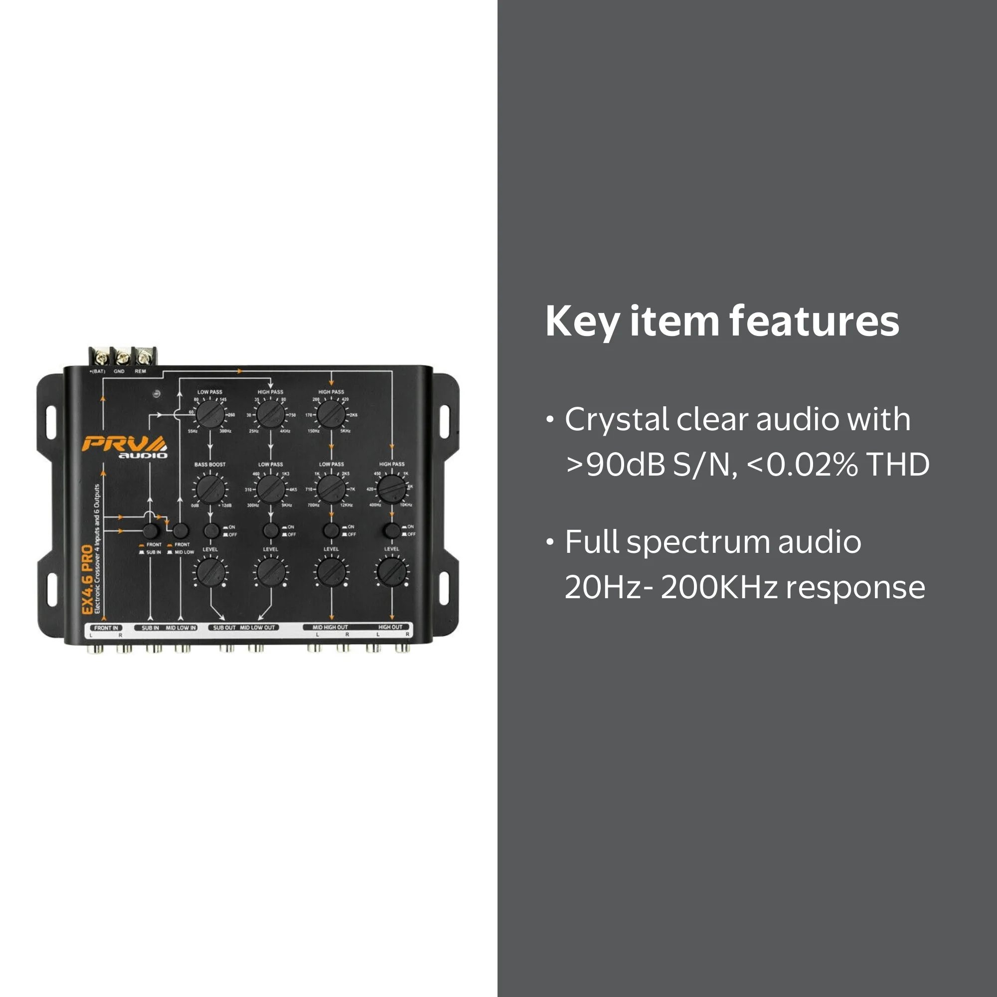 PRV Audio EX4.6PRO 4-Way Or 3-Way Electronic Car Audio Crossover
