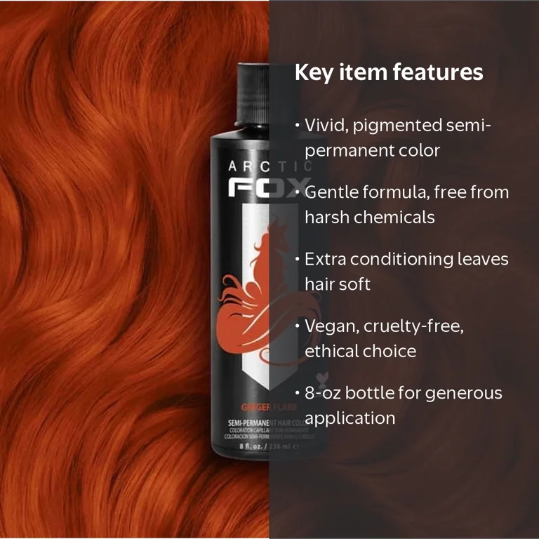 Arctic Fox, Semi-Permanent Vegan Hair Dye, 8-oz, Ginger Flare