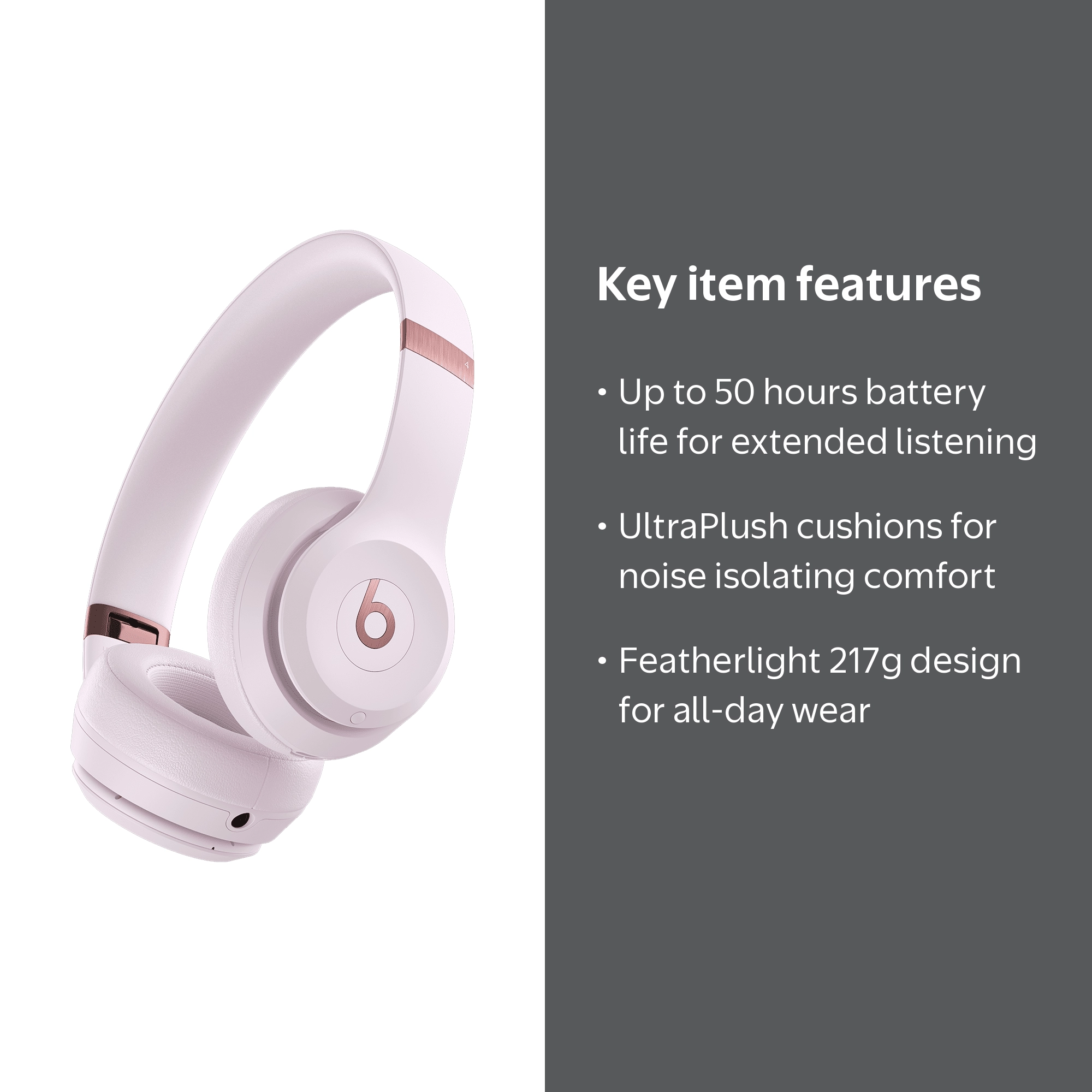 Beats by Dr. Dre, Wireless Headphones, MUW33LL/A, Cloud Pink