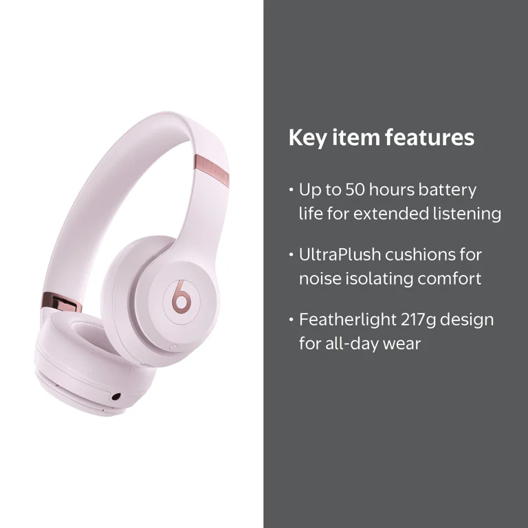 Beats by Dr. Dre, Wireless Headphones, MUW33LL/A, Cloud Pink