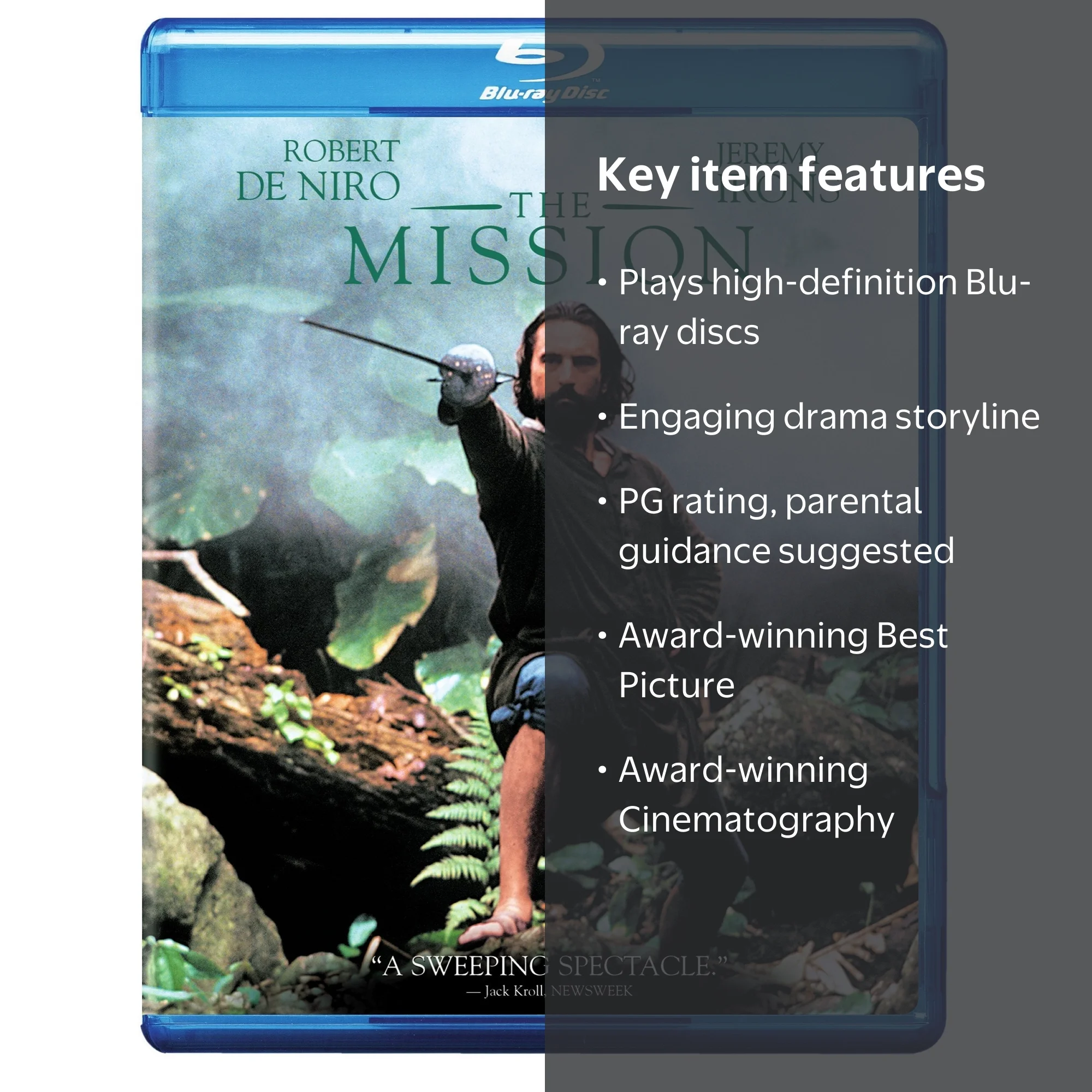 The Mission Blu-ray, Action Drama Movie, Robert DeNiro, Jeremy