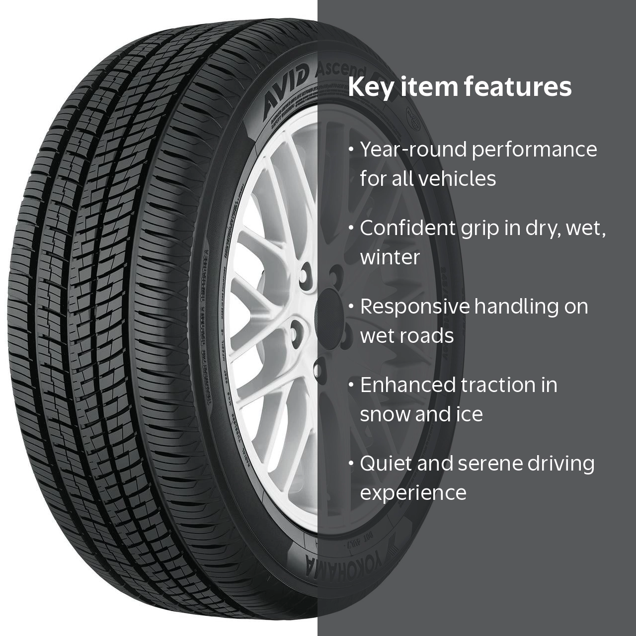 Yokohama Avid Ascend GT 215/50R17 95V XL All-Season Passenger Tire