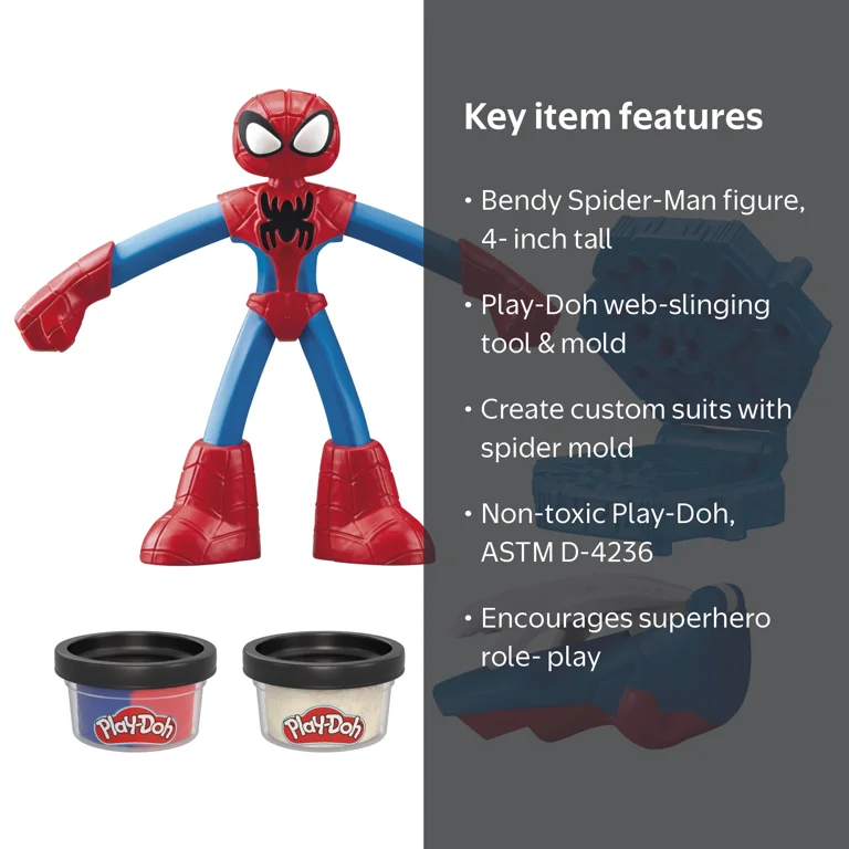 Play-Doh, Super Hero Toy, 1 oz, Marvel Spider-Man Thwip Squisher