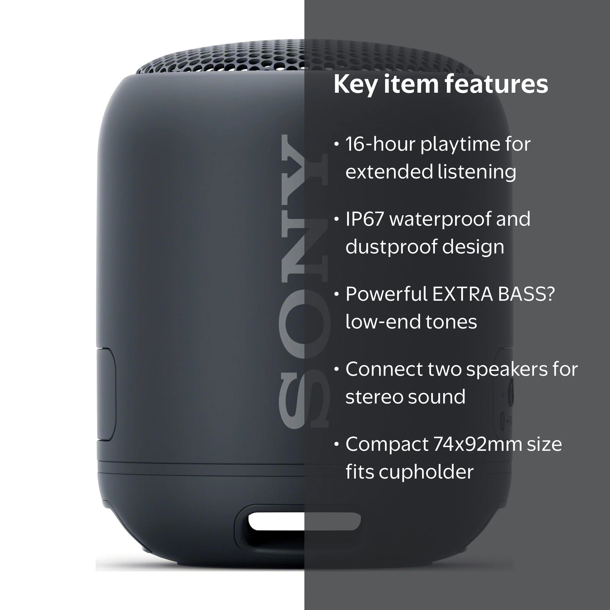 Sony SRS-XB12 Portable Bluetooth Speaker (Black) - Walmart.com