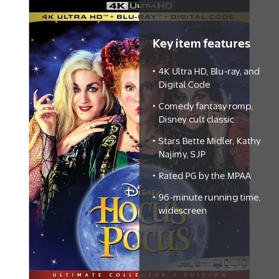 Hocus Pocus (4K Ultra HD + Blu-ray + Digital Code) - Walmart.com
