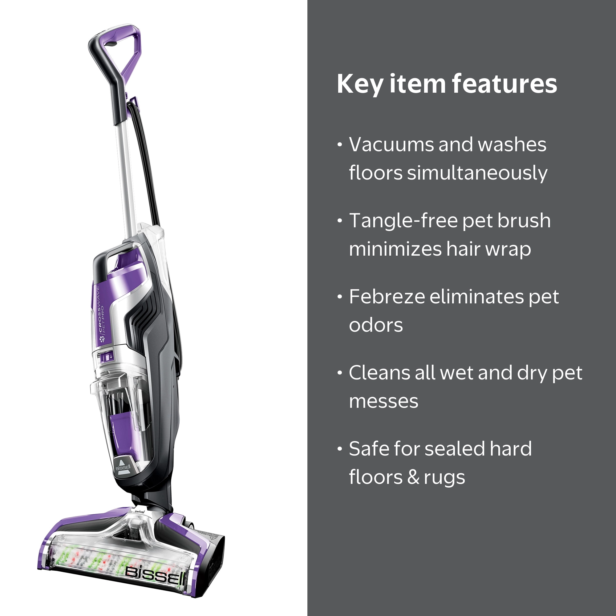 BISSELL Crosswave Pet Pro Wet Dry Vacuum 2306A, Multi-Surface