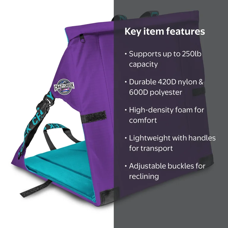 Crazy Creek, Original Chair, Purple, Lightweight Outdoor Seating