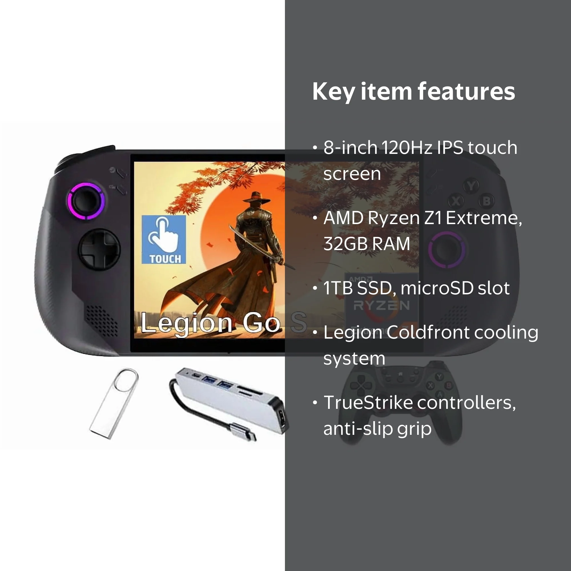Lenovo Legion Go S Handheld Gaming PC, Steam OS, 8