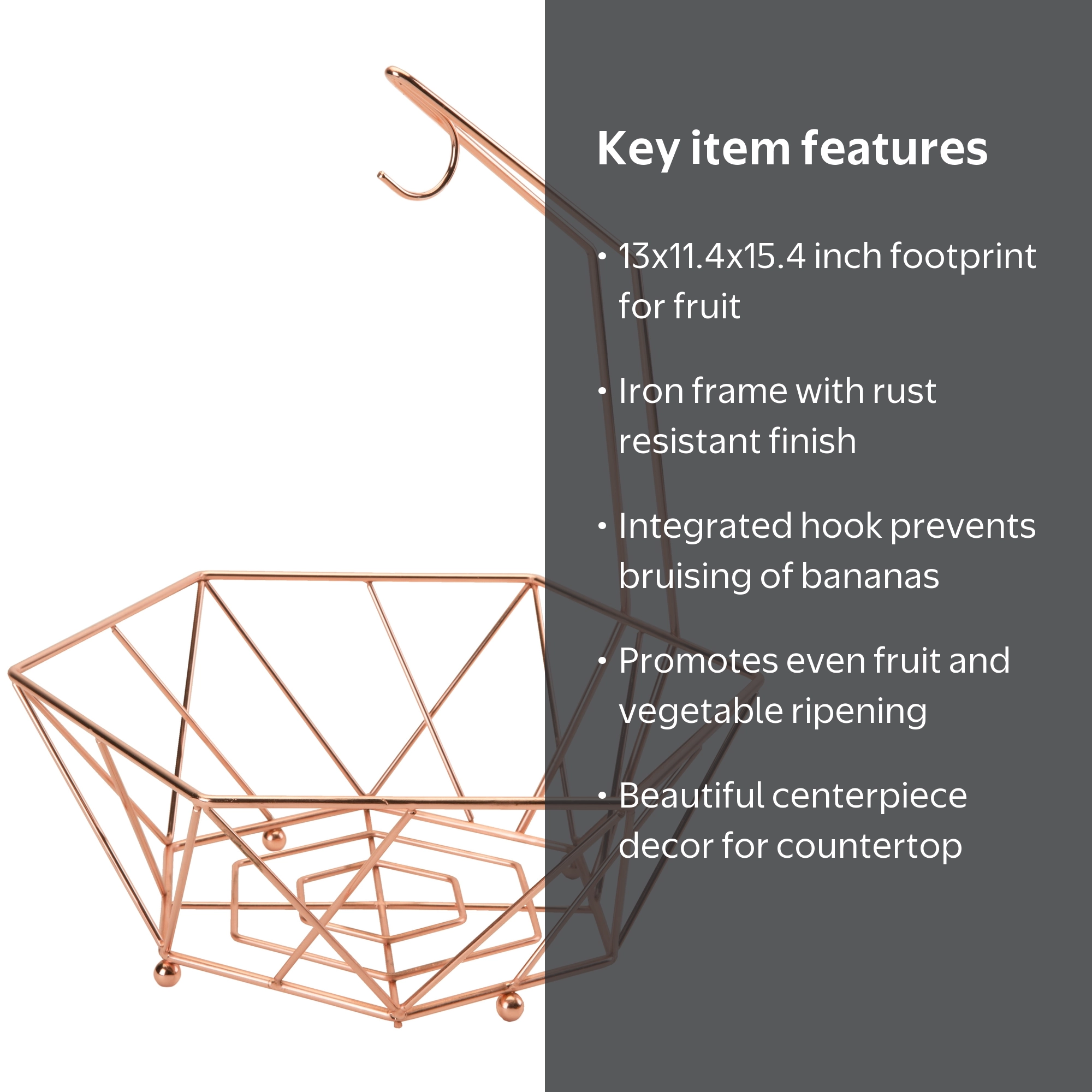 Kitchen Details Geode Steel Fruit Basket with Banana Tree in