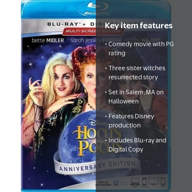 Hocus Pocus (Blu-ray + Digital Copy) Disney, Comedy - Walmart.com