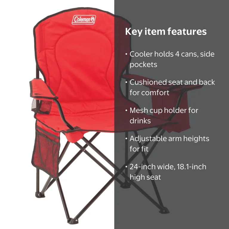 Coleman, Cooler Quad Chair, capacity for 4 cans, fully cushioned