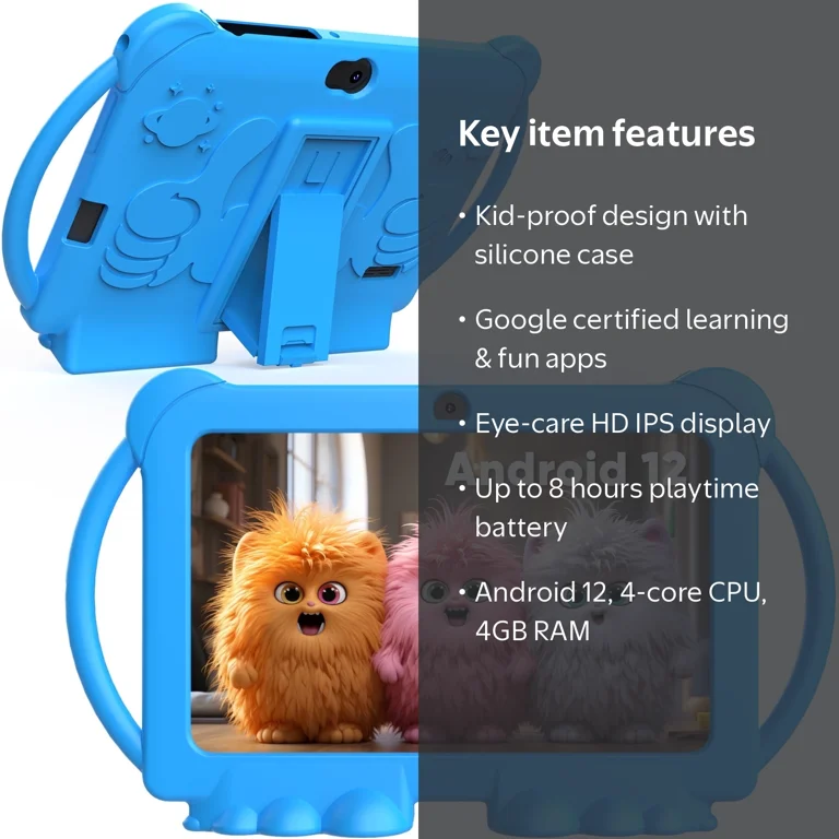 Q8K Kids Tablet 32GB ROM, Blue, WiFi, Bluetooth, Netflix