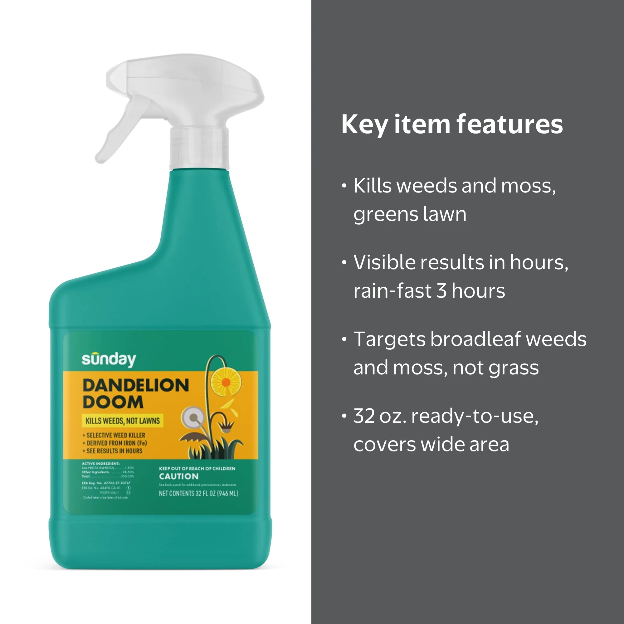 Sunday Root Liquid Ivy Dandelion Doom Broadleaf Herbicide Spot