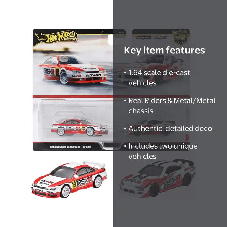 Hot Wheels Premium Car Culture 2-Pack RSR Nissan 240SX S14 and RSR